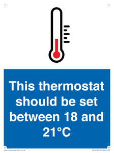 This thermostat should be set between 18 and 21°C